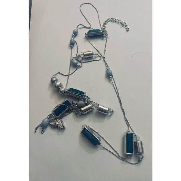 PRETTY BLUE BOHO STONE LAYERED NECKLACE - Picture 5 of 7